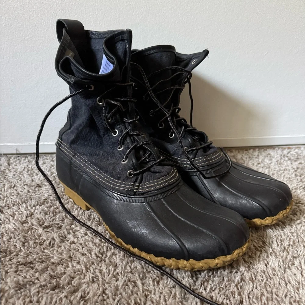 Lands End 9 Men’s Winter Rubber Duck Boots in Black